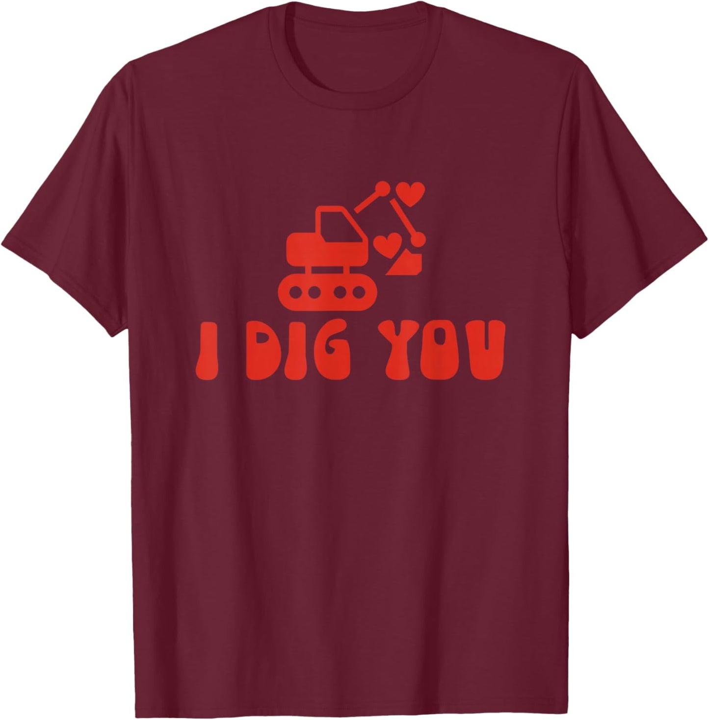 i dig You Kids Valentines Day T-Shirt - T-Shirt | Maroon