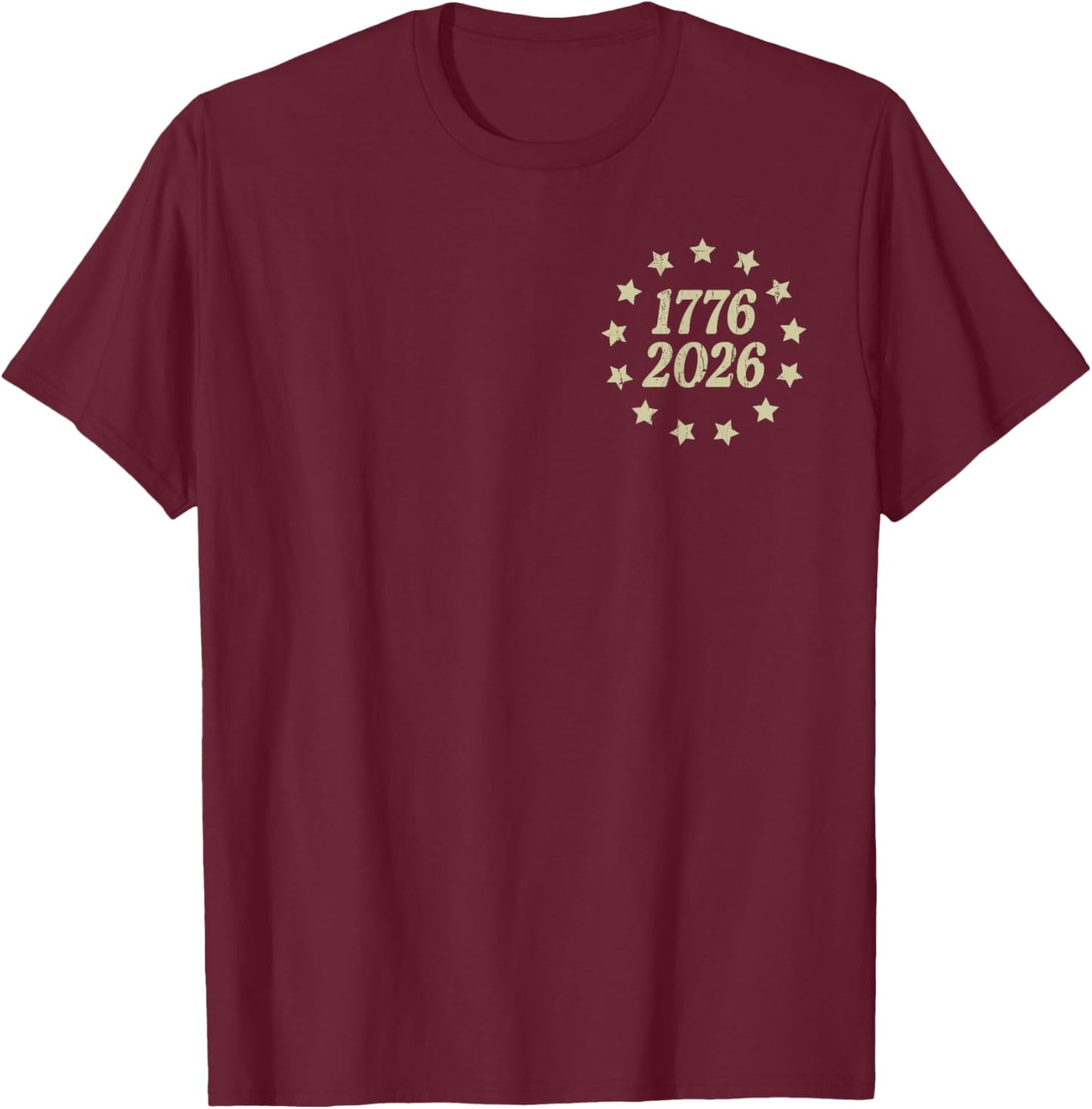 250 Years American Flag - Front and Back T-Shirt - T-Shirt | Maroon