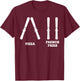 Skiing Pizza French Fries Funny Beginner Snow Winter Sports T-Shirt - T-Shirt | Maroon