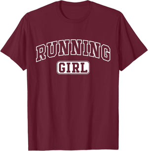 Running Girl Funny Athletic Lettering Daughter Run Youth T-Shirt - T-Shirt | Maroon