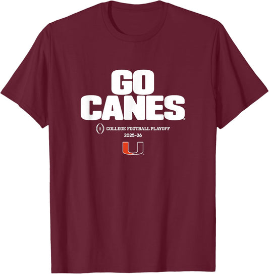Miami Hurricanes College Football Playoff Text Slogan 2025 T-Shirt - T-Shirt | Maroon