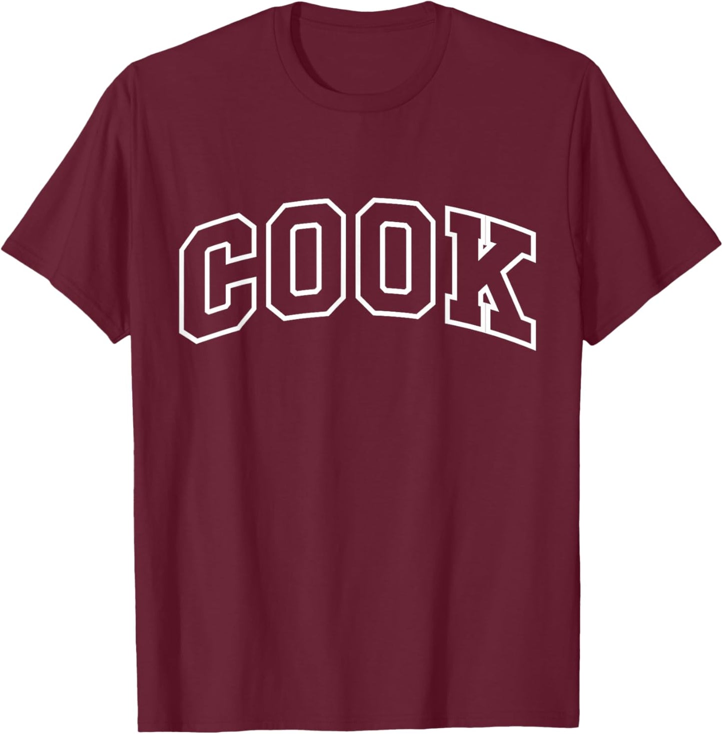 Cook Funny Athletic Lettering Cooking Gifts Men Women T-Shirt - T-Shirt | Maroon