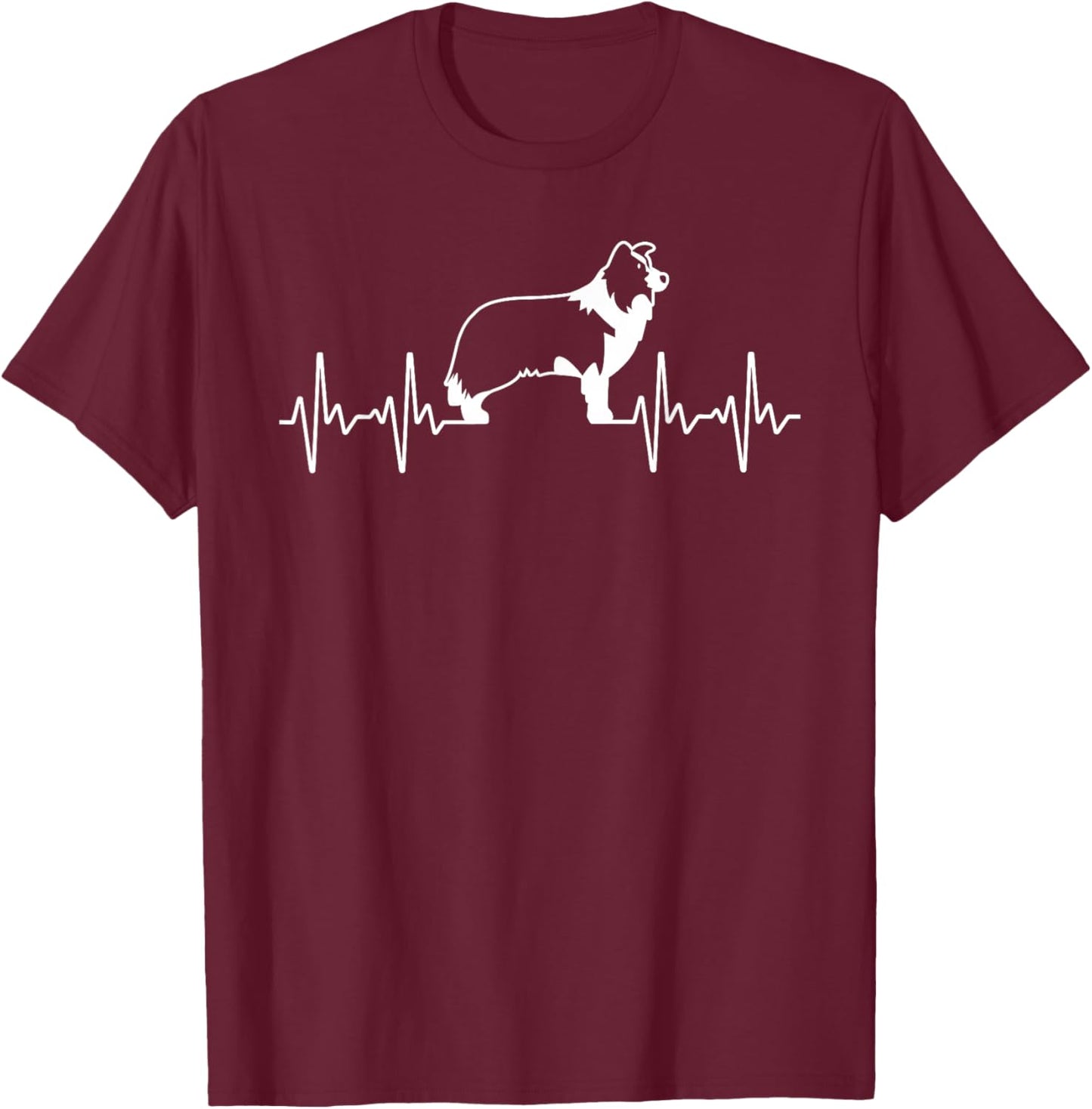 Border Collie Art Women Kids Border Collie Lover T-Shirt - T-Shirt | Maroon