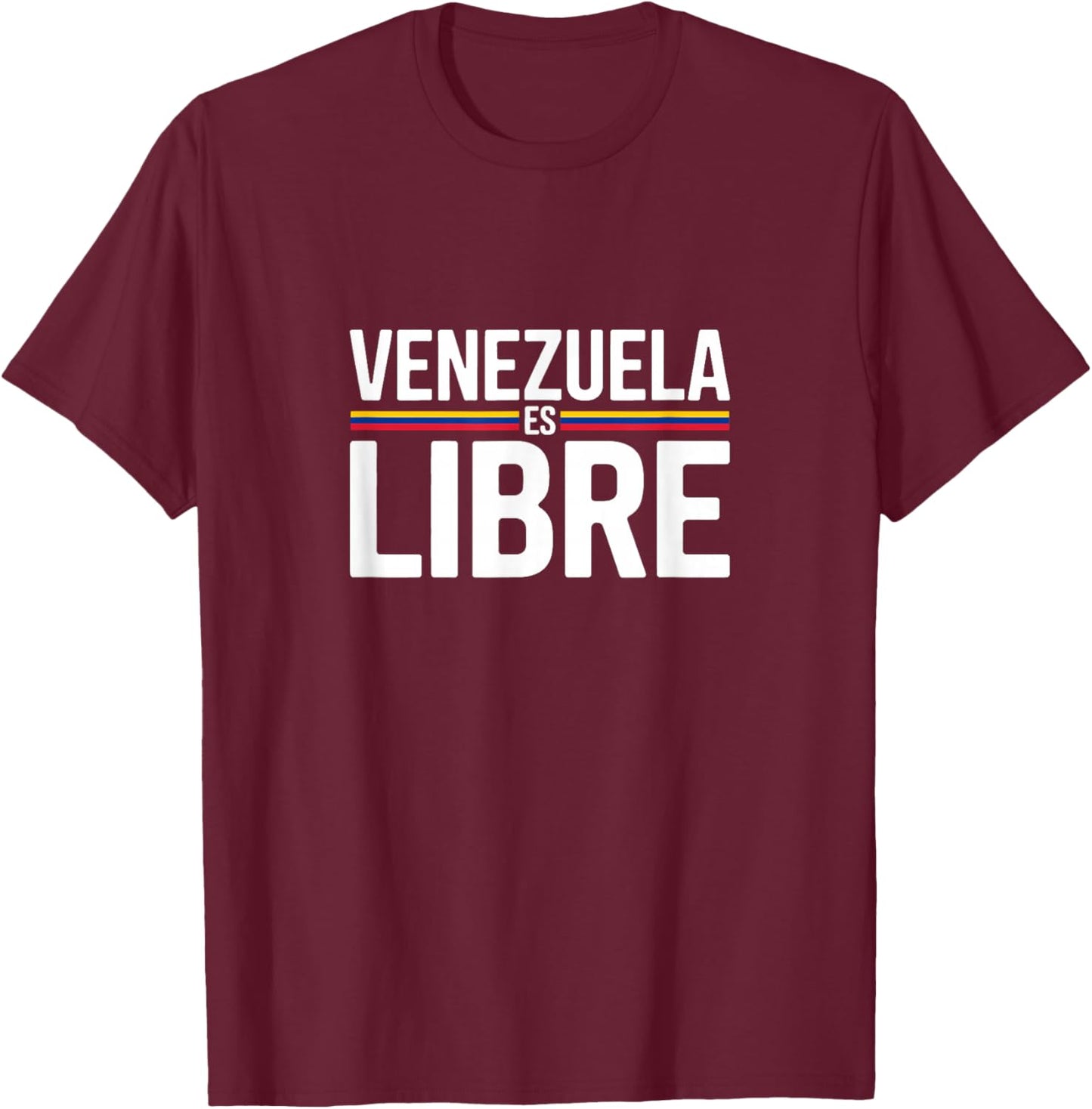 Venezuela ES Libre Venezuelan Freedom Pride T-Shirt - T-Shirt | Maroon