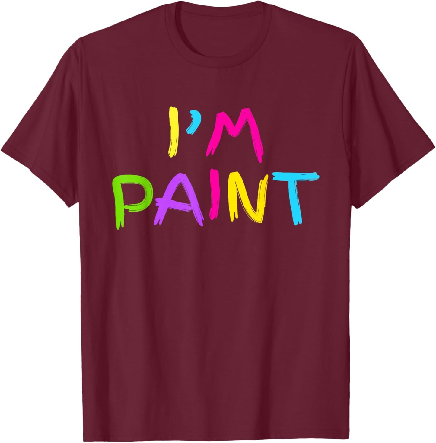 I Heart Love to Finger Paint I'm Paint Cute Couple Valentine T-Shirt - T-Shirt | Maroon