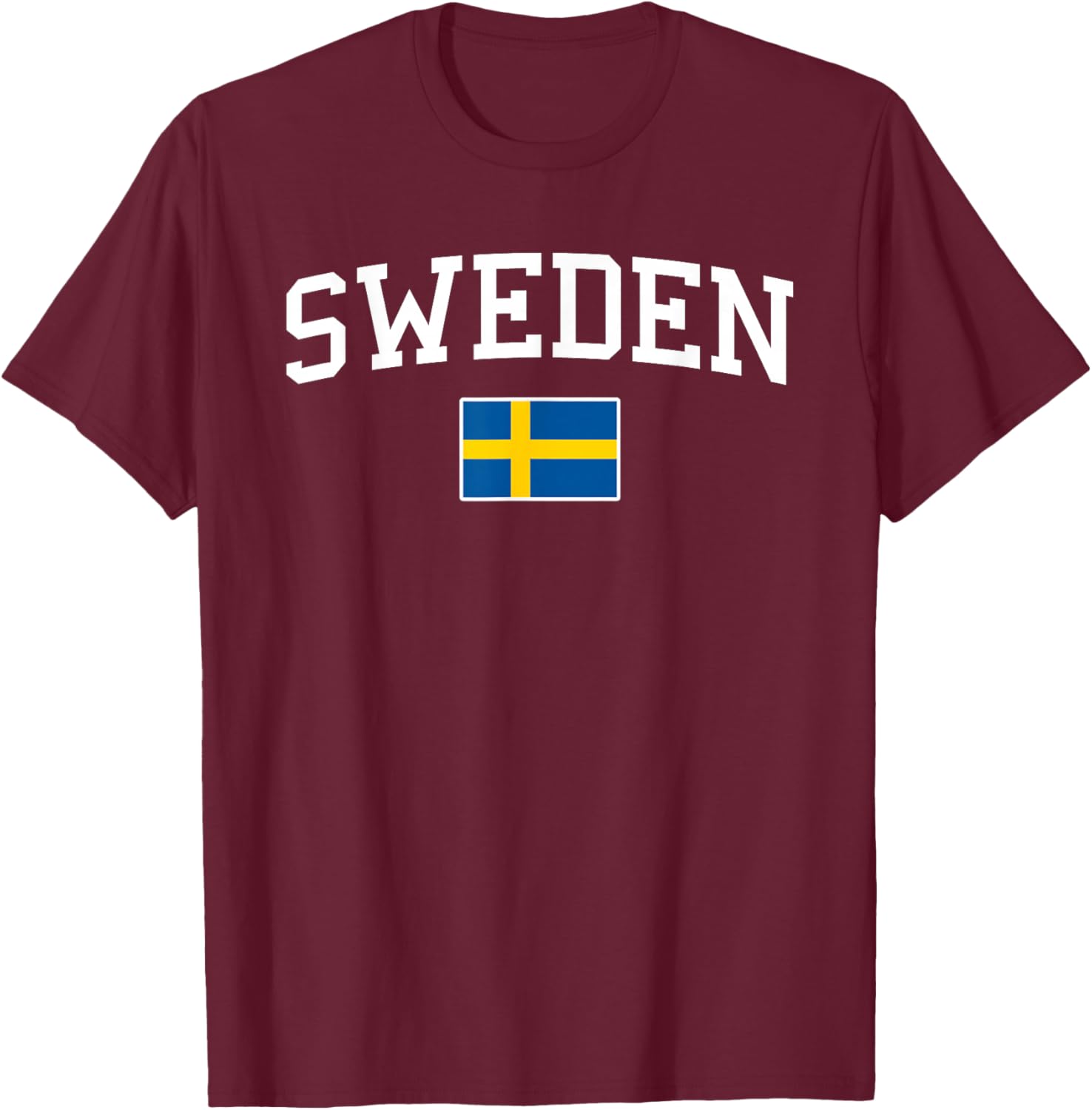 Swedish Flag Men Women Kids Sweden T-Shirt - T-Shirt | Maroon