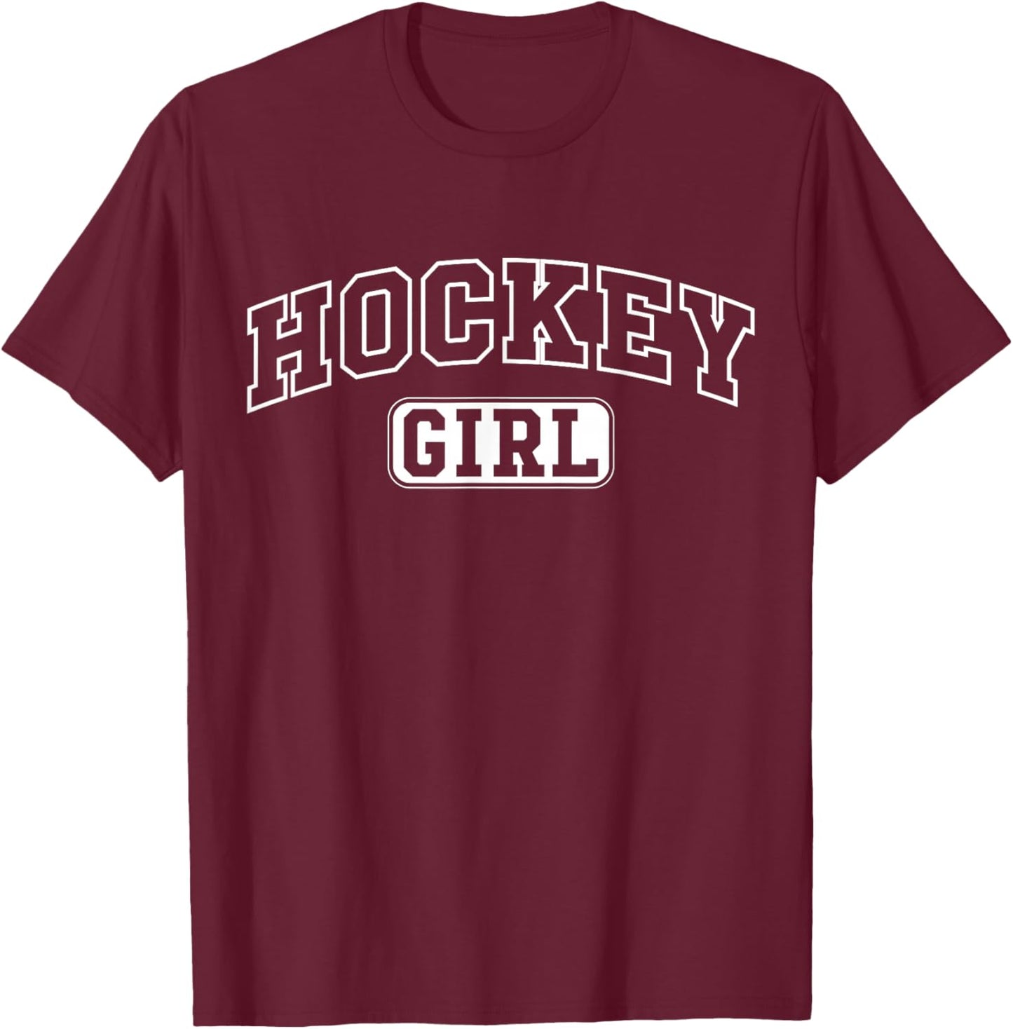 Hockey Girl Funny Athletic Lettering Daughter Youth Kids T-Shirt - T-Shirt | Maroon
