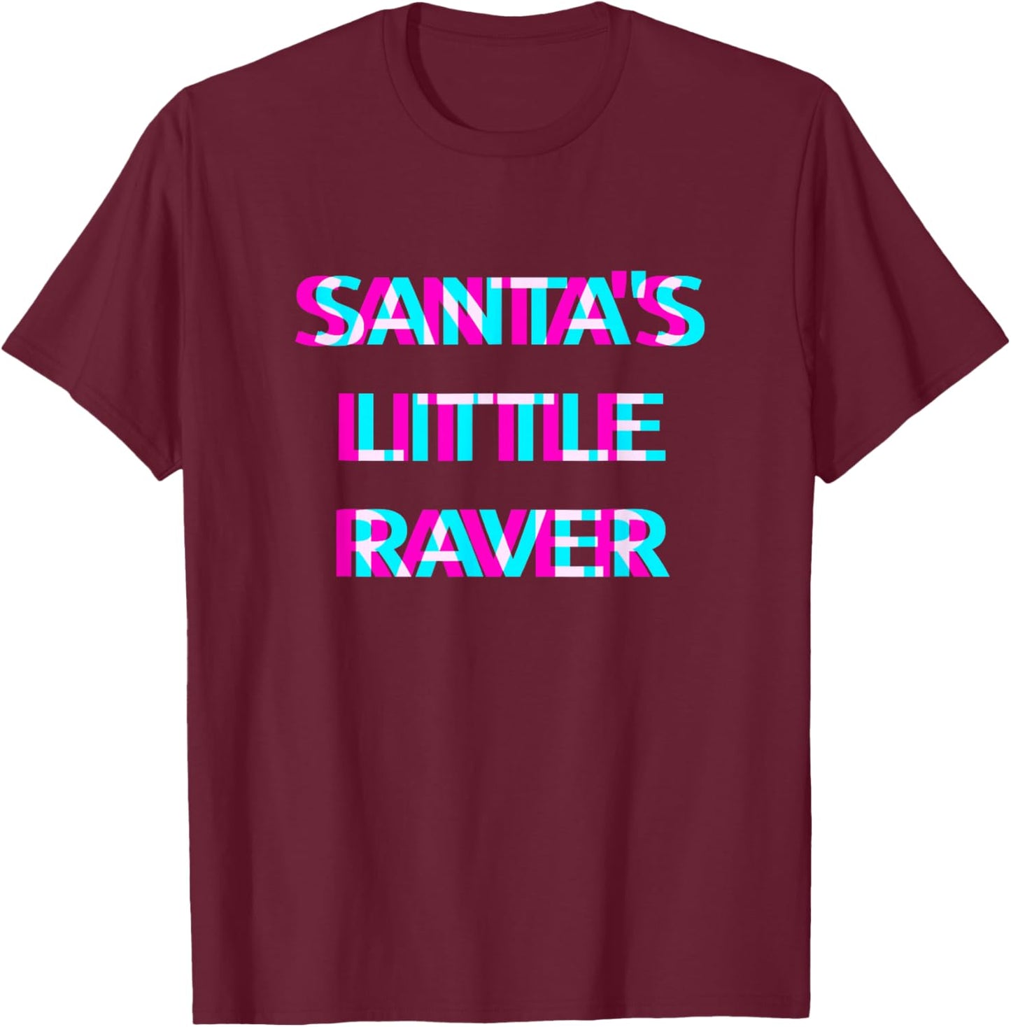 Santa's Little Raver Christmas Rave Techno Festival EDM T-Shirt - T-Shirt | Maroon