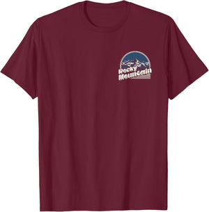 Rocky Mountain National (Design on Front and Back) T-Shirt - T-Shirt | Maroon