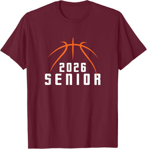 Graduate Senior Class of 2026 Basketball Player Graduation T-Shirt - T-Shirt | Maroon