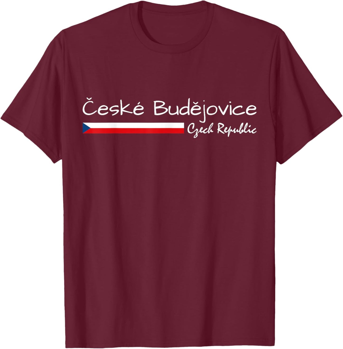 Ceske Budejovice Czech Republic, Czech Flag, C. Budejovice T-Shirt - T-Shirt | Maroon