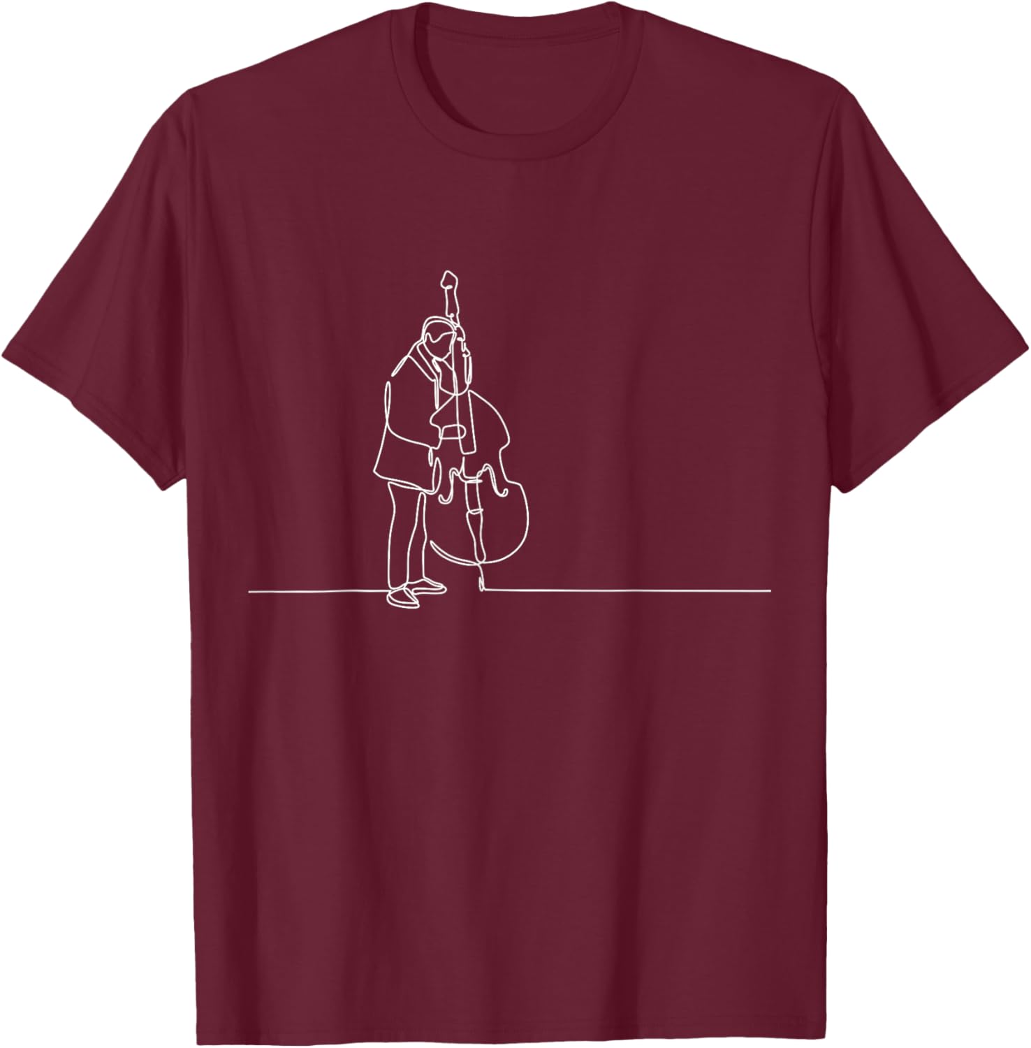 Double Bass Standup Vertical Bass Line Art for Jazz Musician T-Shirt - T-Shirt | Maroon