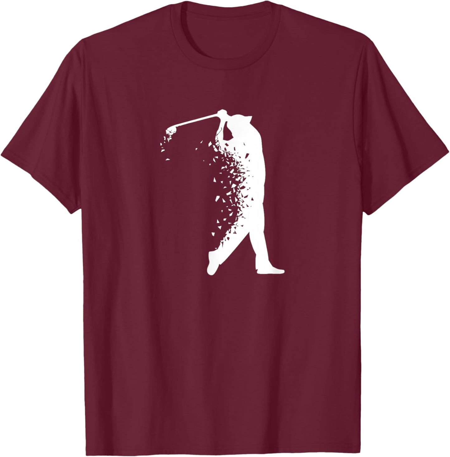 Golf Dad Man Swing Silhouette Abstract Gift T-Shirt - T-Shirt | Maroon