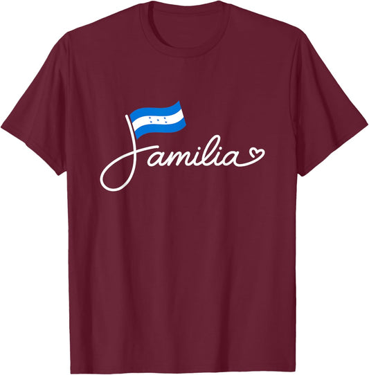Honduras Familia - Honduran Flag Family Heritage Word Art T-Shirt - T-Shirt | Maroon