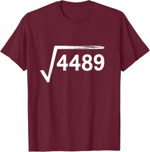 67 Meme Math Teacher Square Root 4489 T-Shirt - T-Shirt | Maroon