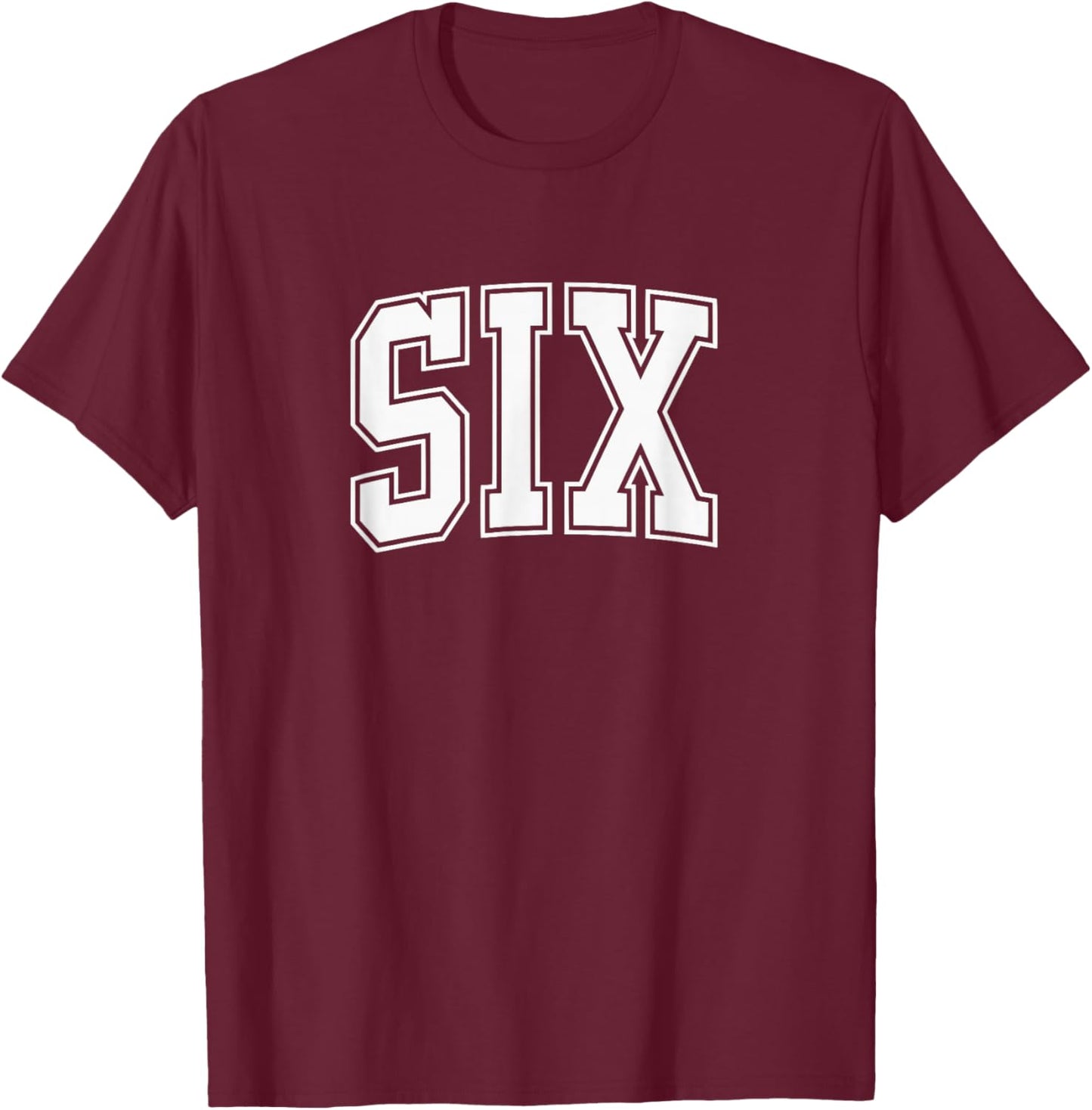Six Seven Halloween Costume Matching 67 Meme Six (On Back) T-Shirt - T-Shirt | Maroon