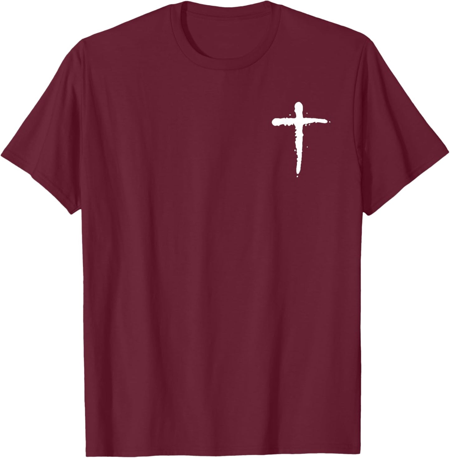 Til You Cant Brush Script Christian Cross - Front and Back T-Shirt - T-Shirt | Maroon