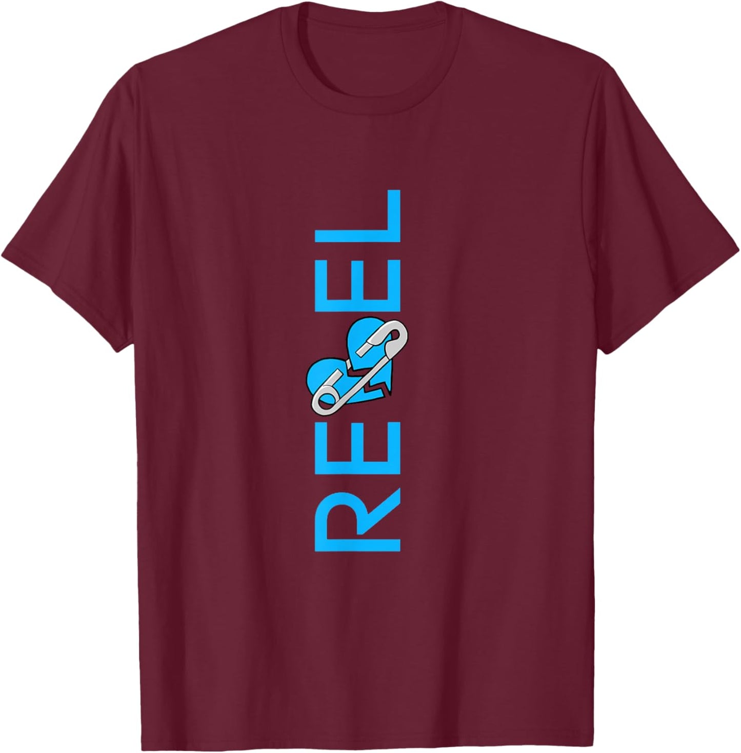 Blue Color Rebel Vertical Blue Graphic T-Shirt - T-Shirt | Maroon