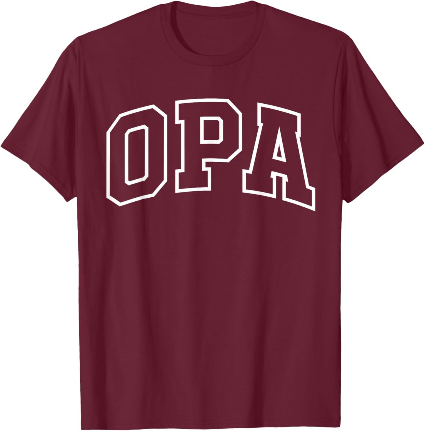 Opa Funny Athletic Lettering Father's Day Grandpa T-Shirt - T-Shirt | Maroon