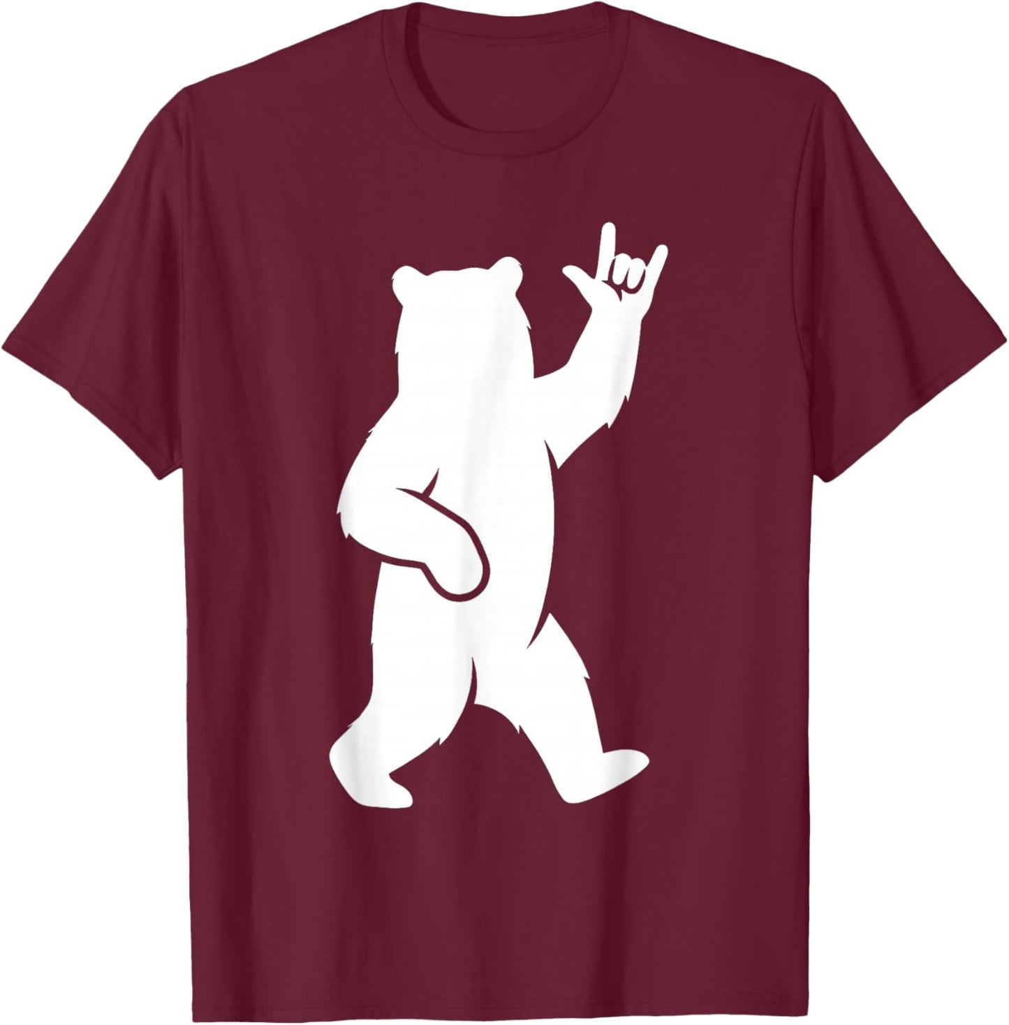 Bear I Love You Hand Sign Language Cute ASL Valentine's Day T-Shirt - T-Shirt | Maroon