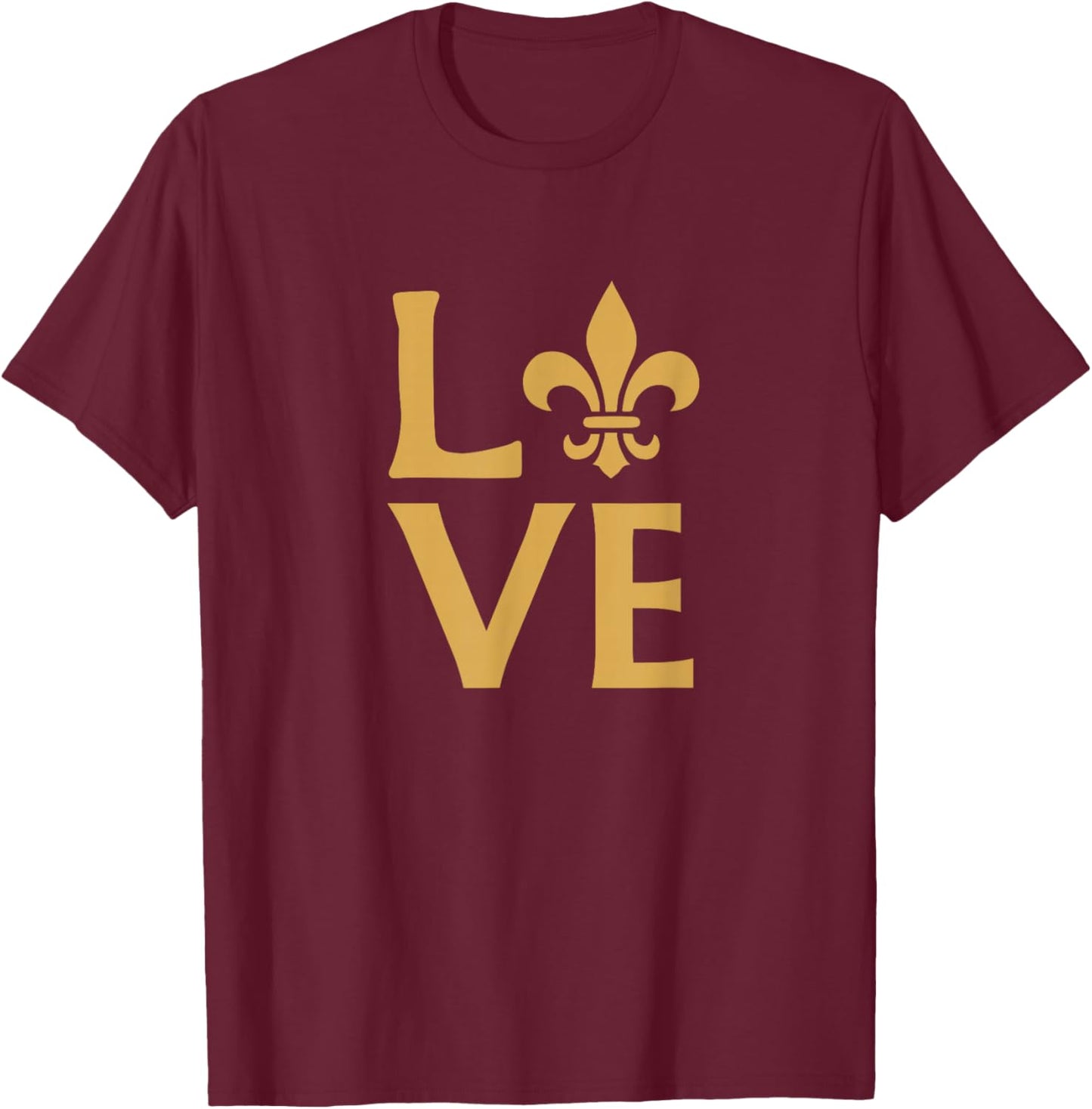 New Orleans Love Fleur-de-lis Graphic T-Shirt - T-Shirt | Maroon