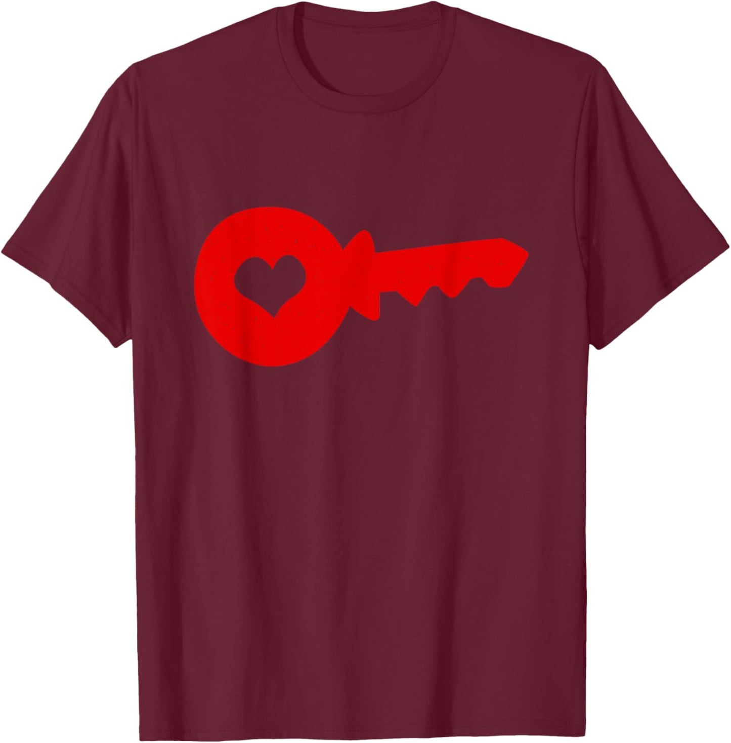 Valentines Day Love Key Couple Matching Design T-Shirt - T-Shirt | Maroon