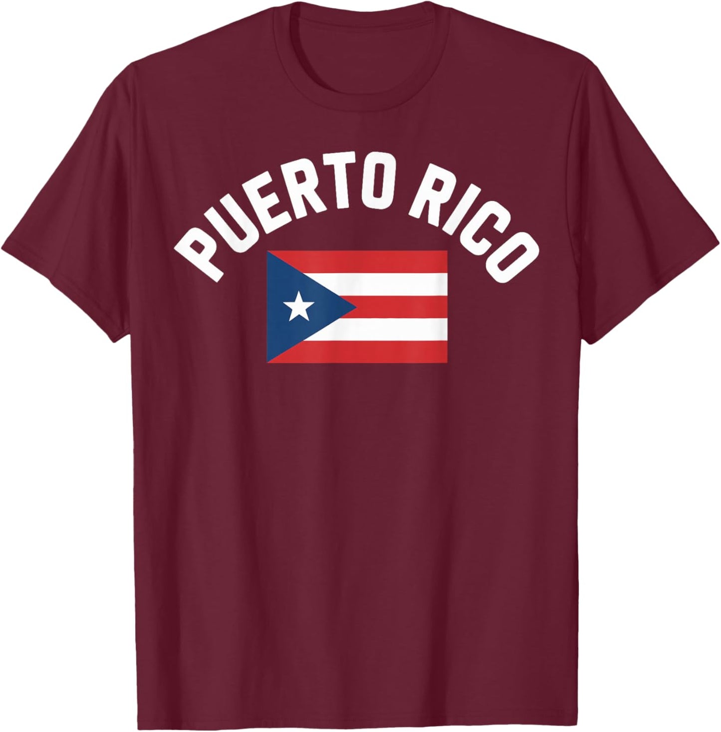 Puerto Rico Flag Souvenir Boricua Pride Design T-Shirt - T-Shirt | Maroon