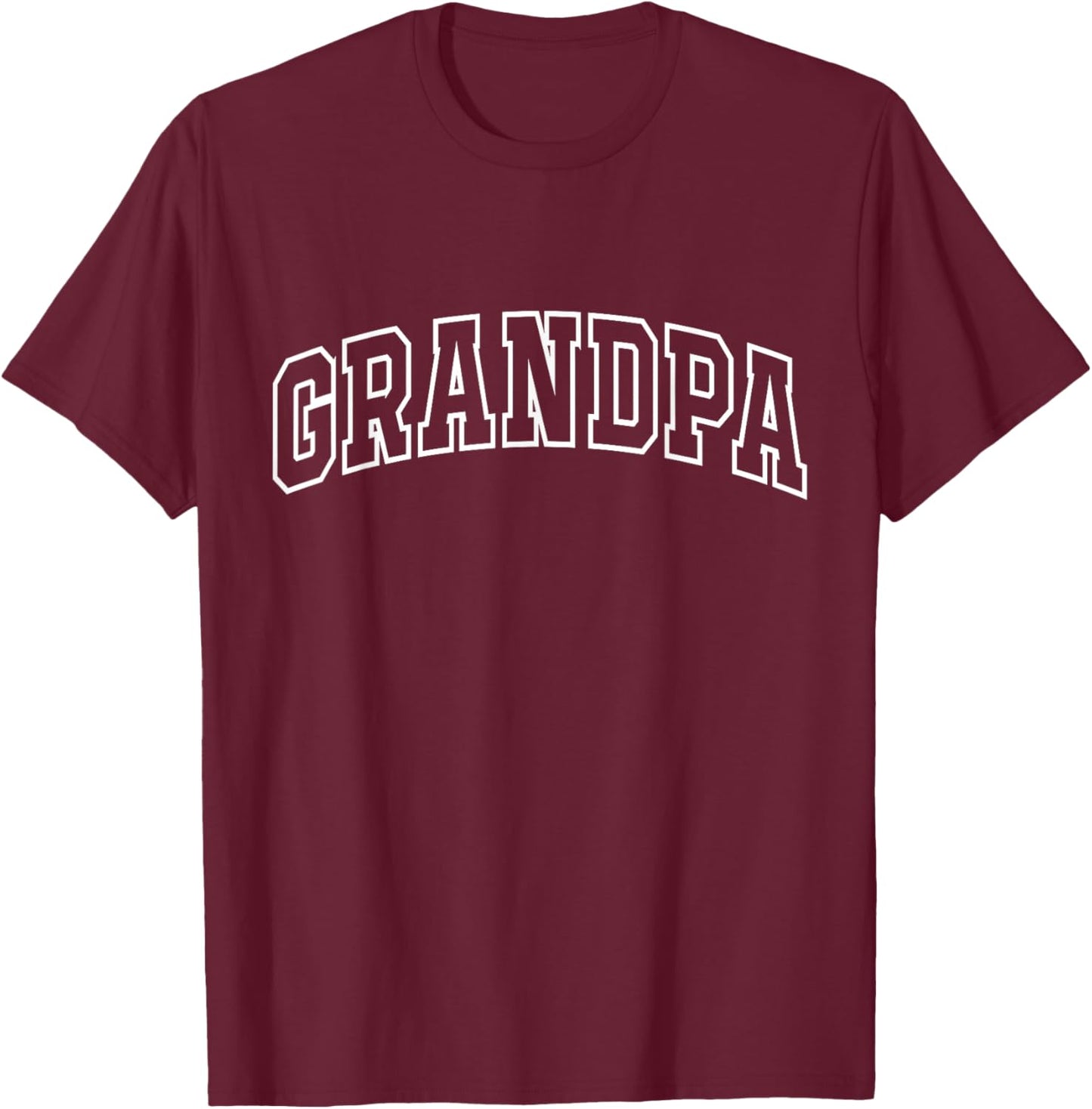 Grandpa Funny Athletic Lettering Father's Day Grandfather T-Shirt - T-Shirt | Maroon
