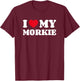 Yorkteses Morkies Yorktese I Love My Morkie Dog Owner Heart T-Shirt - T-Shirt | Maroon