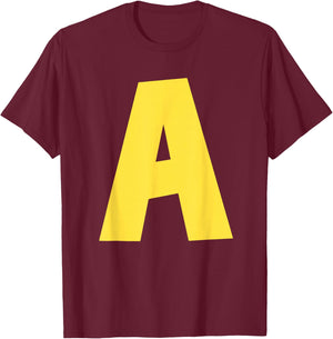 Letter A Funny Group Matching Halloween Men Kids T-Shirt - T-Shirt | Maroon