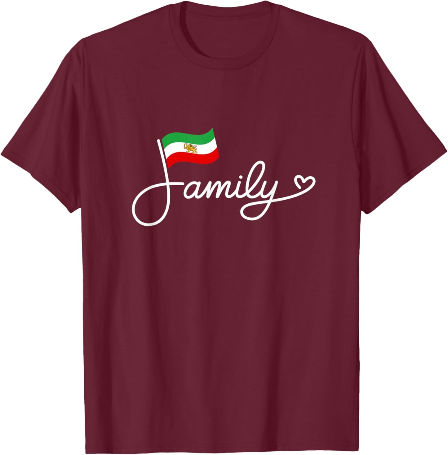 Persia Family - Persian Flag Heritage Word Art T-Shirt - T-Shirt | Maroon