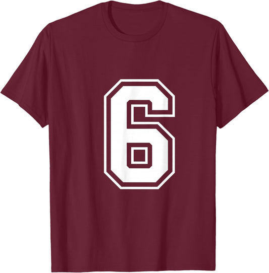 Fun Six Seven 6 7 Meme Design T-Shirt - T-Shirt | Maroon