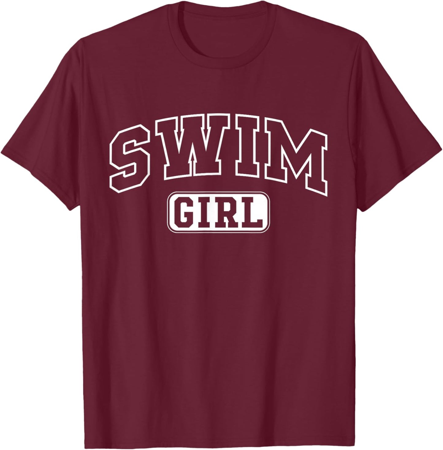 Swim Girl Funny Athletic Lettering Daughter Youth Kids T-Shirt - T-Shirt | Maroon