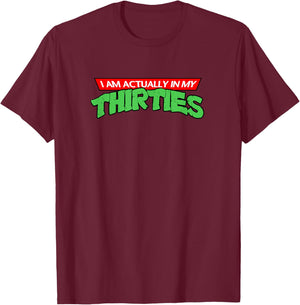 I'm Actually in My Thirties 30's Vintage Retro Cartoon Gamer T-Shirt - T-Shirt | Maroon