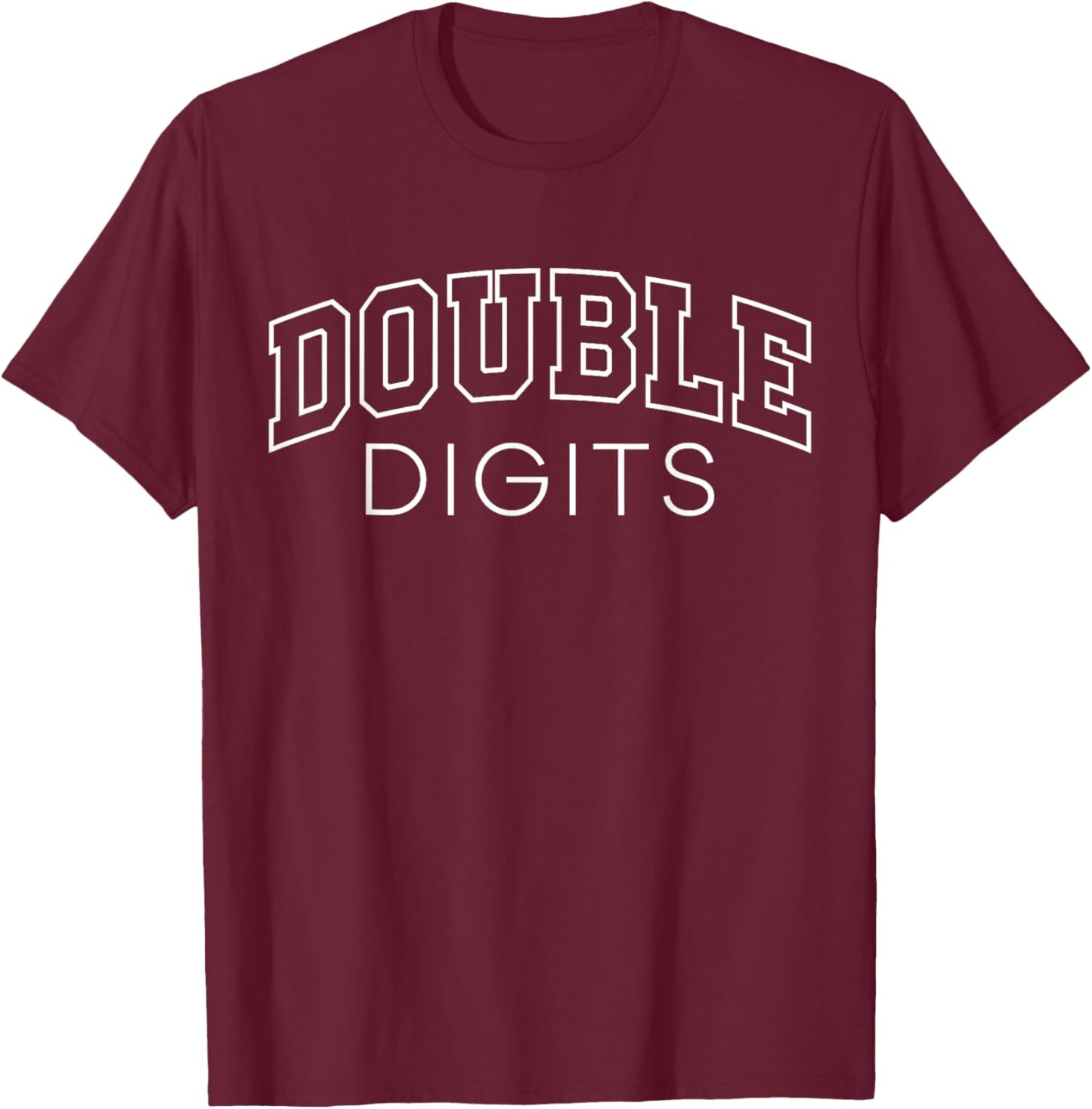 Double Digits Athletic Lettering 10th Birthday 10 Year Old T-Shirt - T-Shirt | Maroon