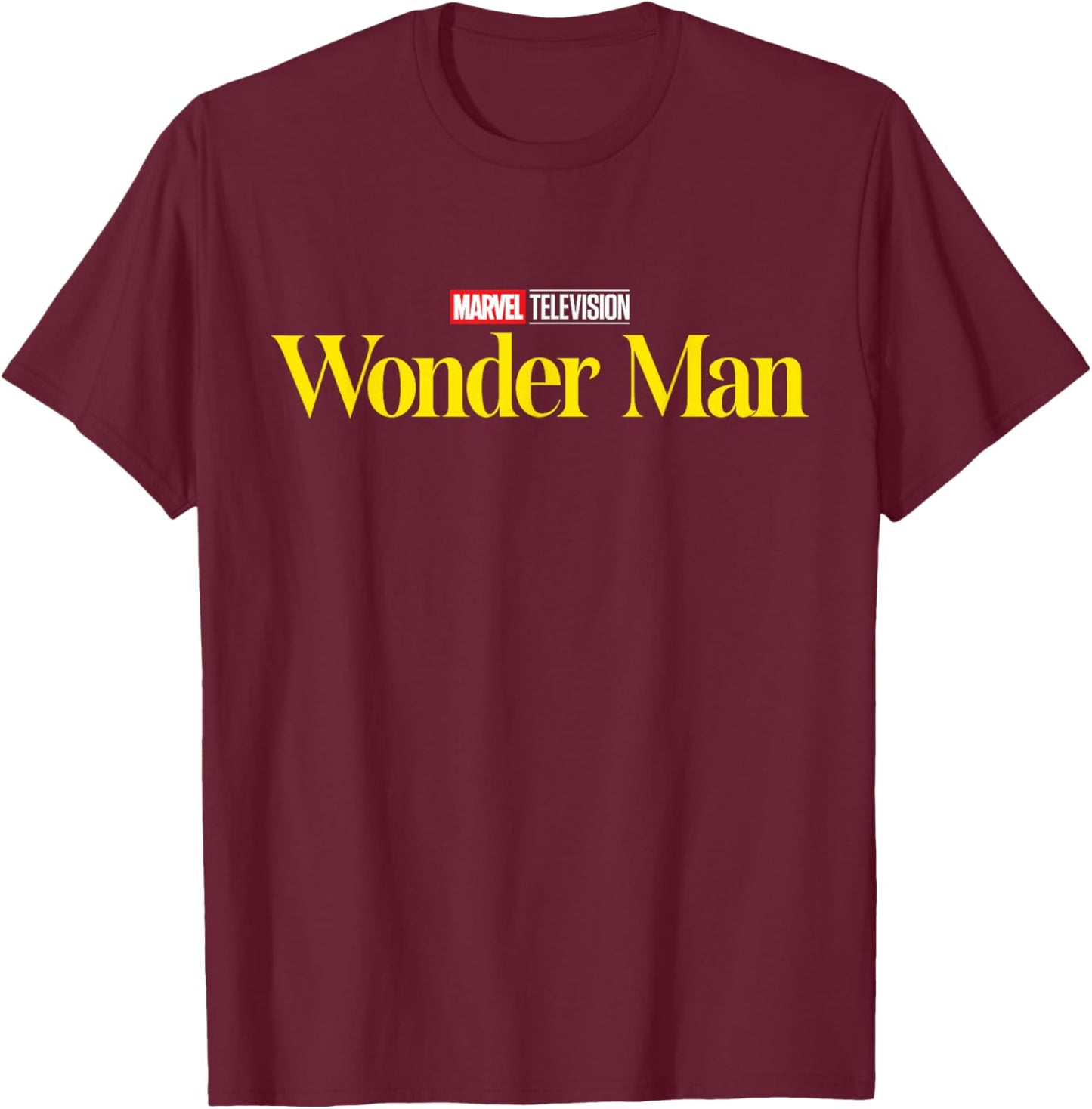 Marvel Television Wonder Man Official Disney+ Series Logo T-Shirt - T-Shirt | Maroon