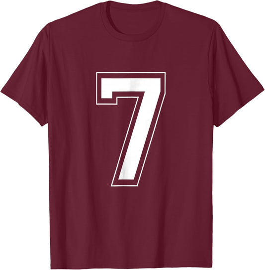 Number 7 Funny Meme Saying 6 7 Six Seven 7th Birthday 7 Year T-Shirt - T-Shirt | Maroon