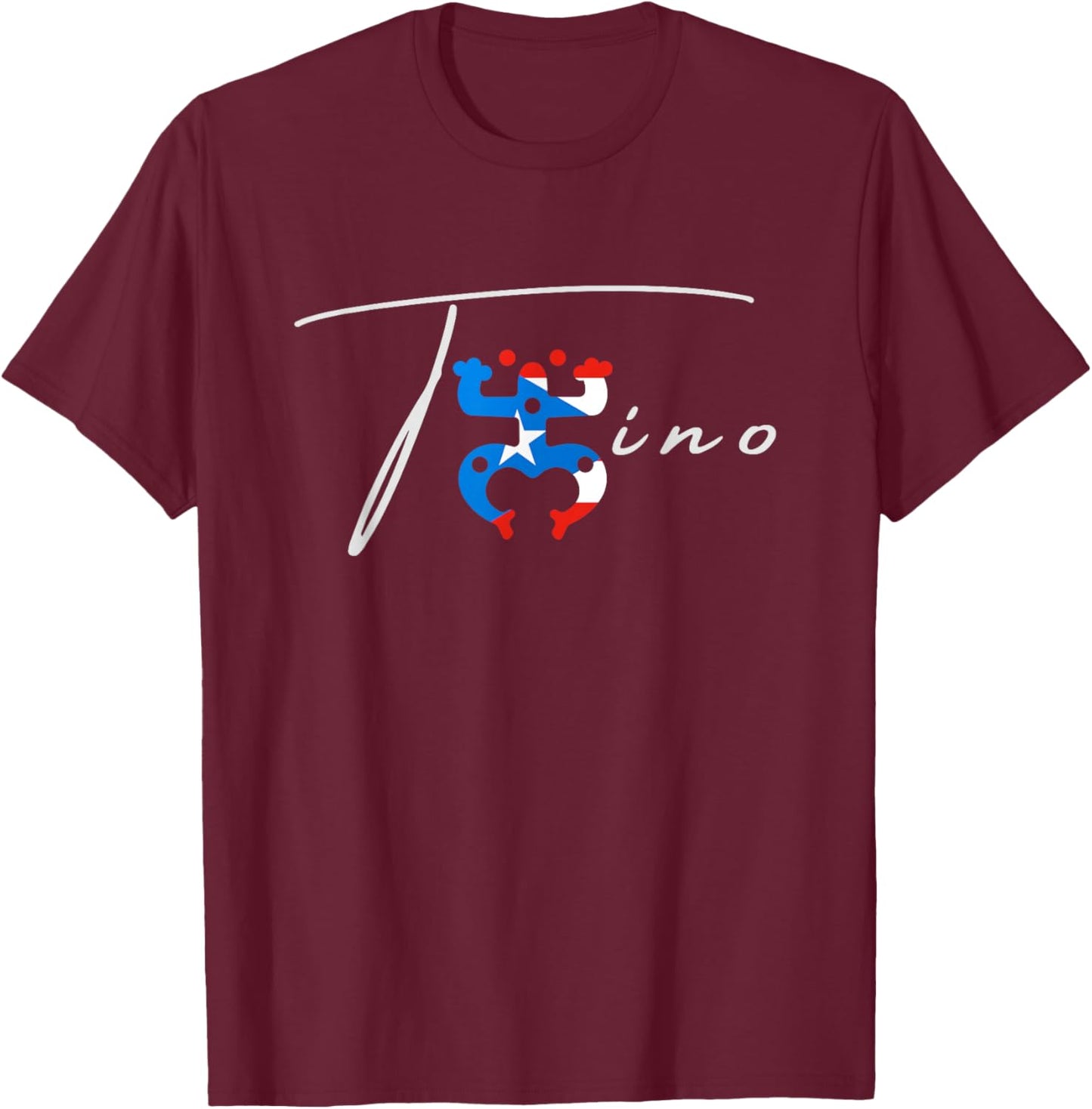 Funny Frog Coqui Puerto Rico Taino Hispanic Flag T-Shirt - T-Shirt | Maroon