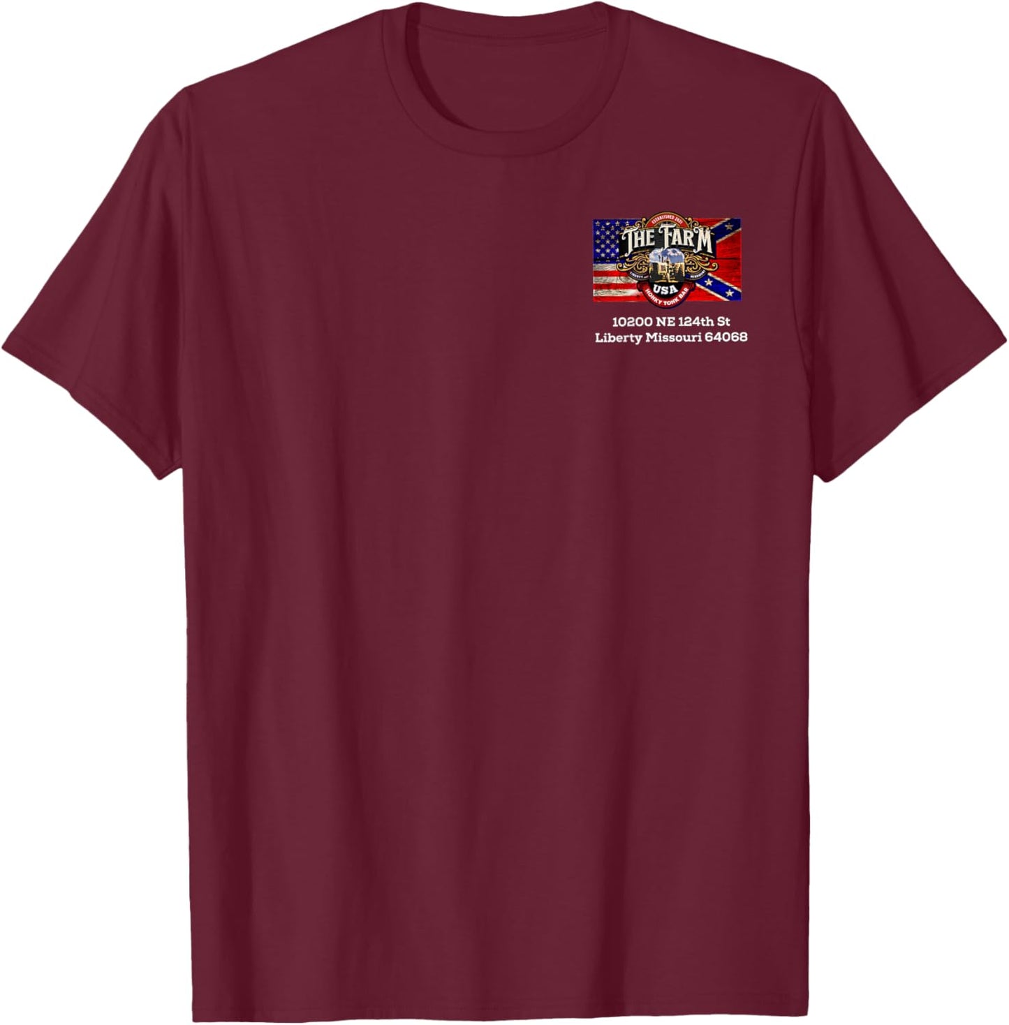 The Farm Liberty Missouri USA Bar Honky-Tonk Music T-Shirt - T-Shirt | Maroon