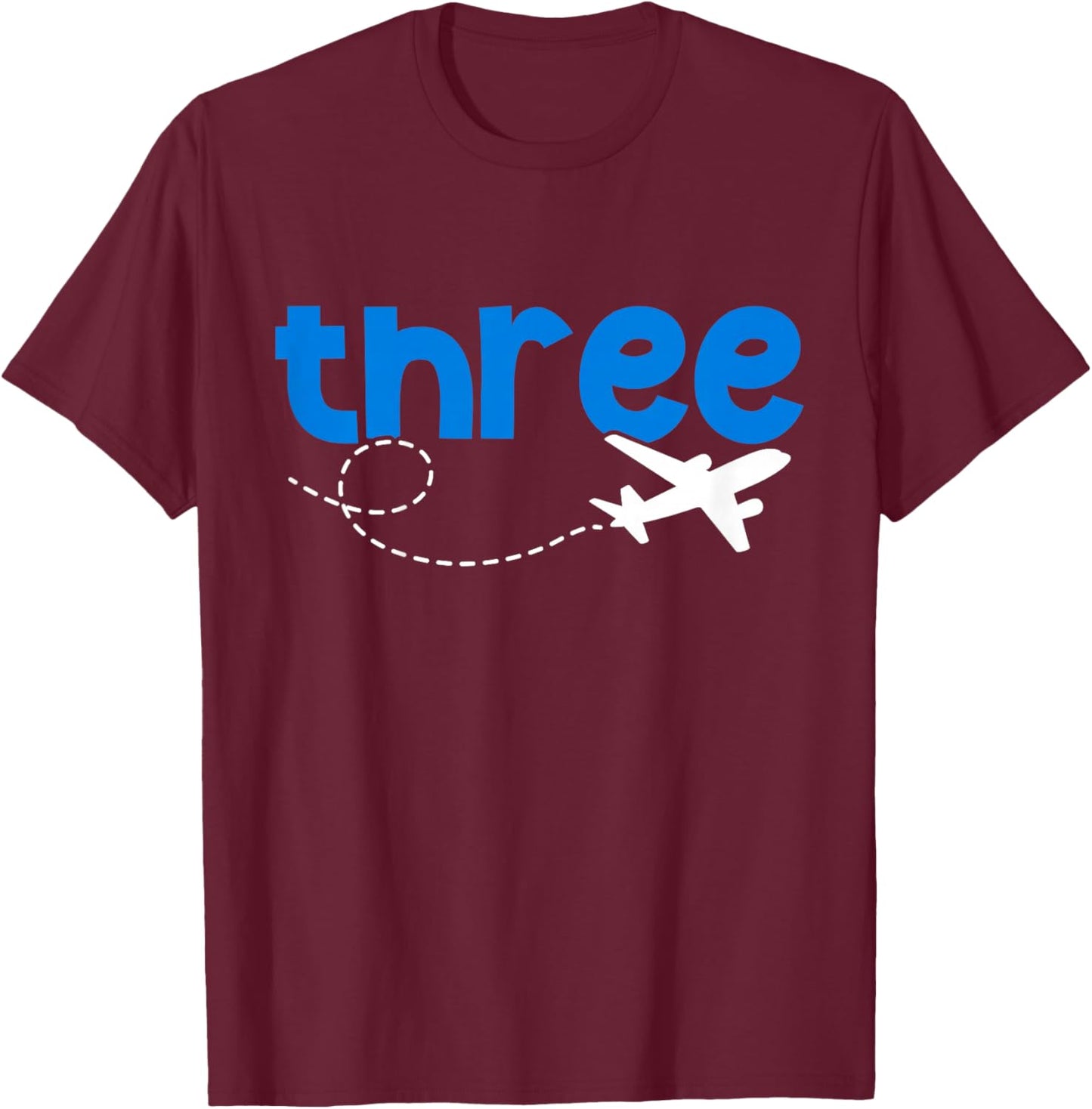 3rd Airplane Birthday Party Three Year Old Pilot Birthday T-Shirt - T-Shirt | Maroon