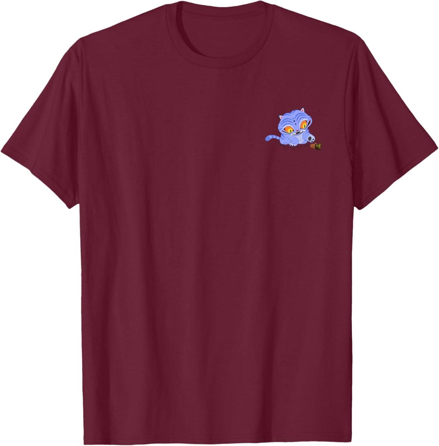 Kpop Demon Hunters Halloween Derpy & Plant Vase Pocket Logo T-Shirt - T-Shirt | Maroon