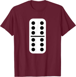 Sports Double Six Domino - Classic Double-6 Game Tile T-Shirt - T-Shirt | Maroon