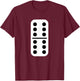 Sports Double Six Domino - Classic Double-6 Game Tile T-Shirt - T-Shirt | Maroon