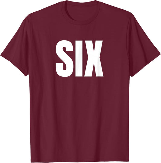 Funny Six 67 Six Seven Meme Costume Matching Group T-Shirt - T-Shirt | Maroon