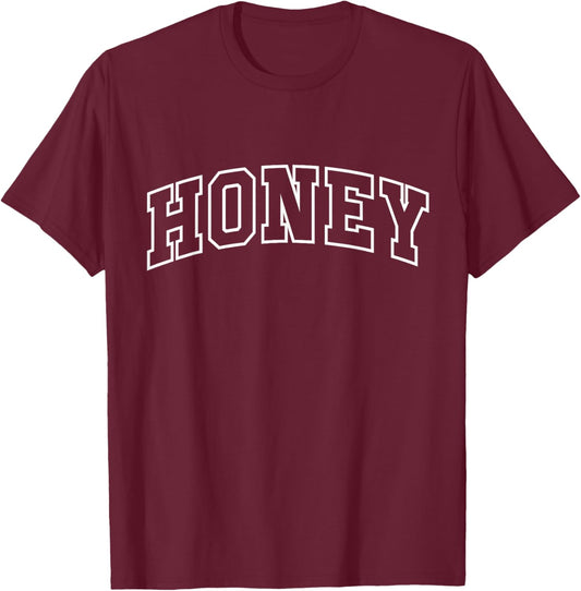 Honey Funny Athletic Lettering Mother's Day Grandma T-Shirt - T-Shirt | Maroon