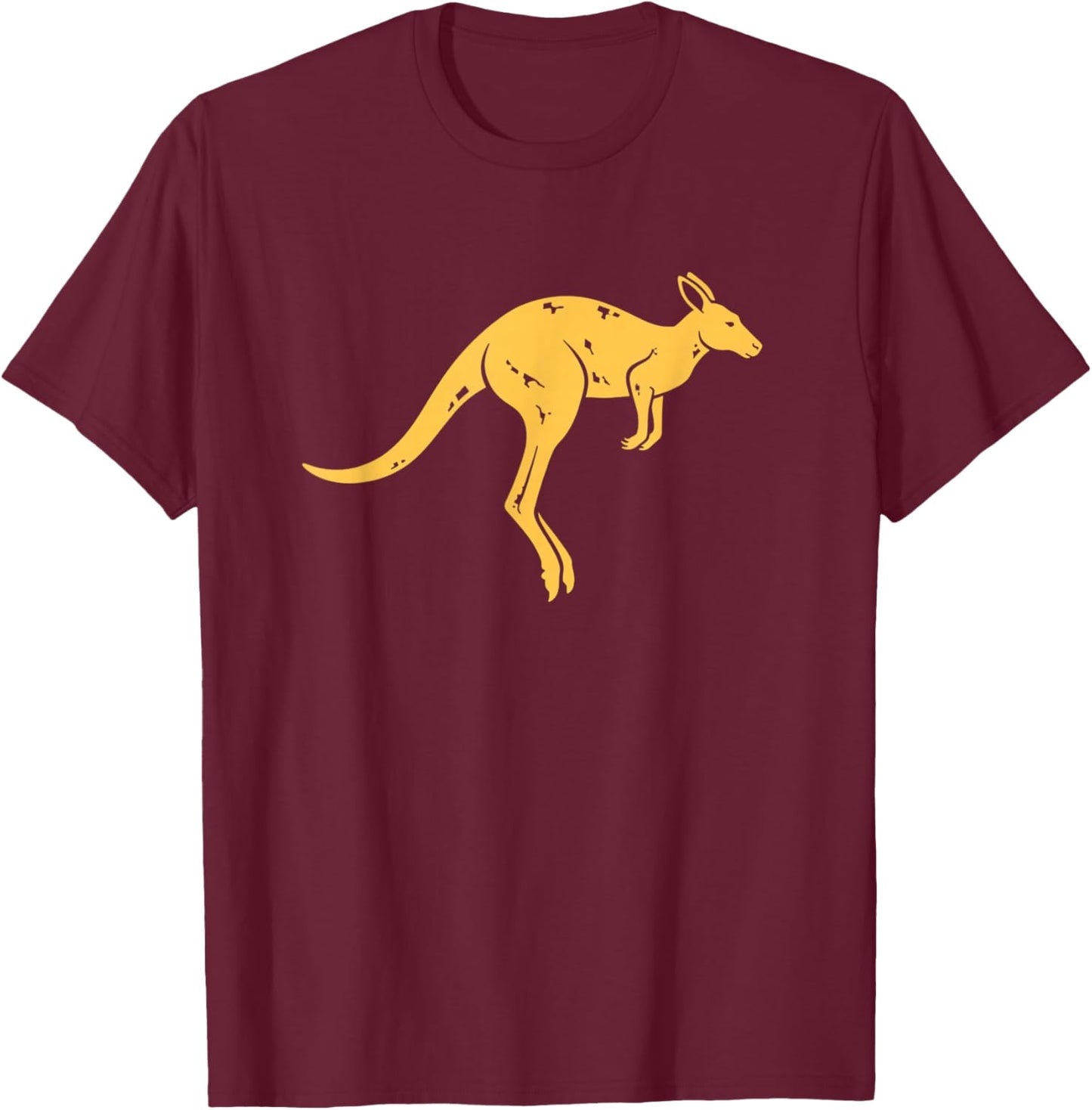 Australian Kangaroo Silhouette Australia Patriotic Animal T-Shirt - T-Shirt | Maroon