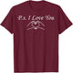 PS I Love You Day Valentine's Day Purple Heart T-Shirt - T-Shirt | Maroon