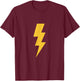 Yellow Lightning Bolt T-Shirt - T-Shirt | Maroon
