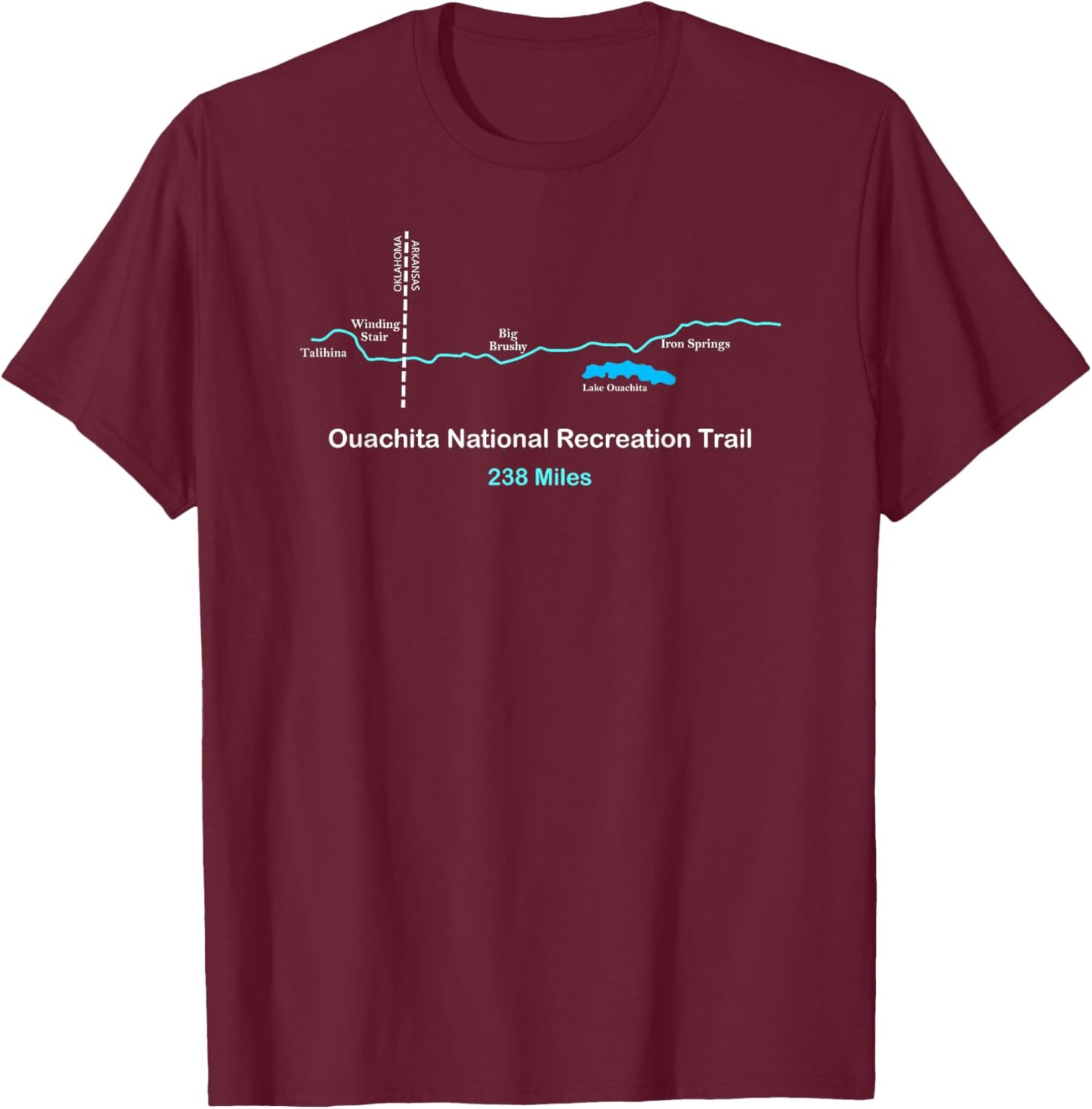 Ouachita National Recreation Trail T-Shirt - T-Shirt | Maroon