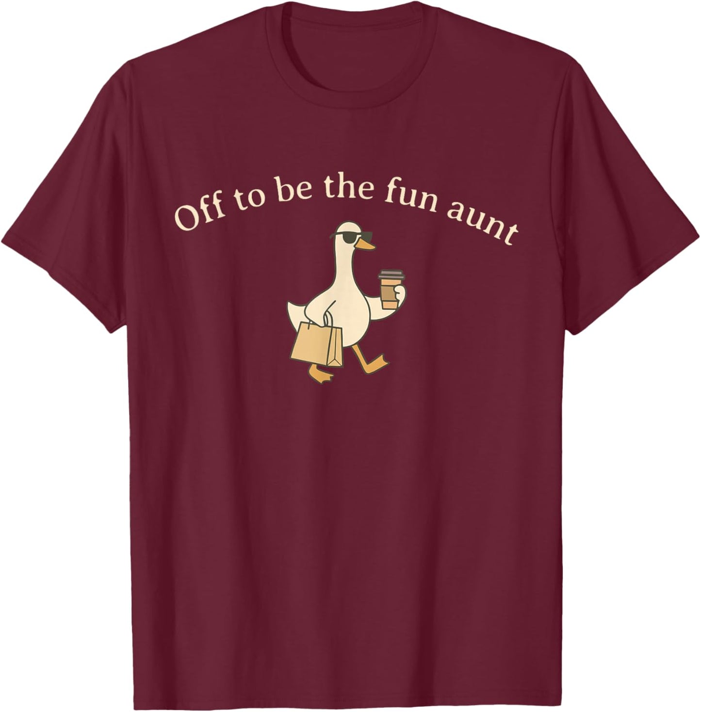 Off to Be The Fun Aunt Silly Goose Pregnancy Announcement T-Shirt - T-Shirt | Maroon